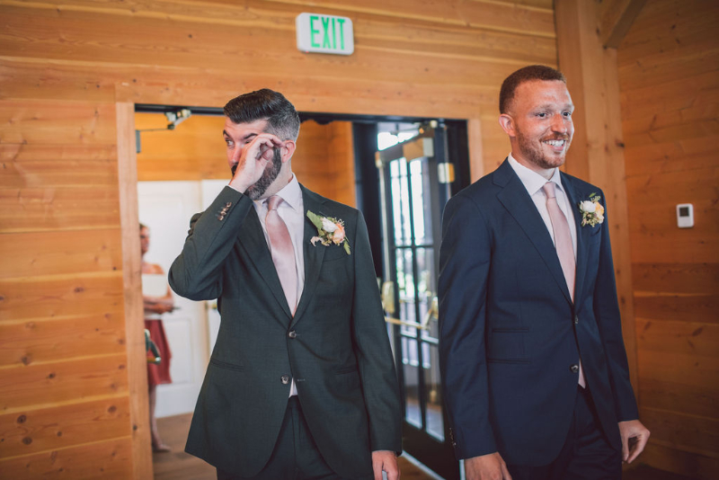 grooms cry when they see their The Lake House on Canandaigua wedding reception