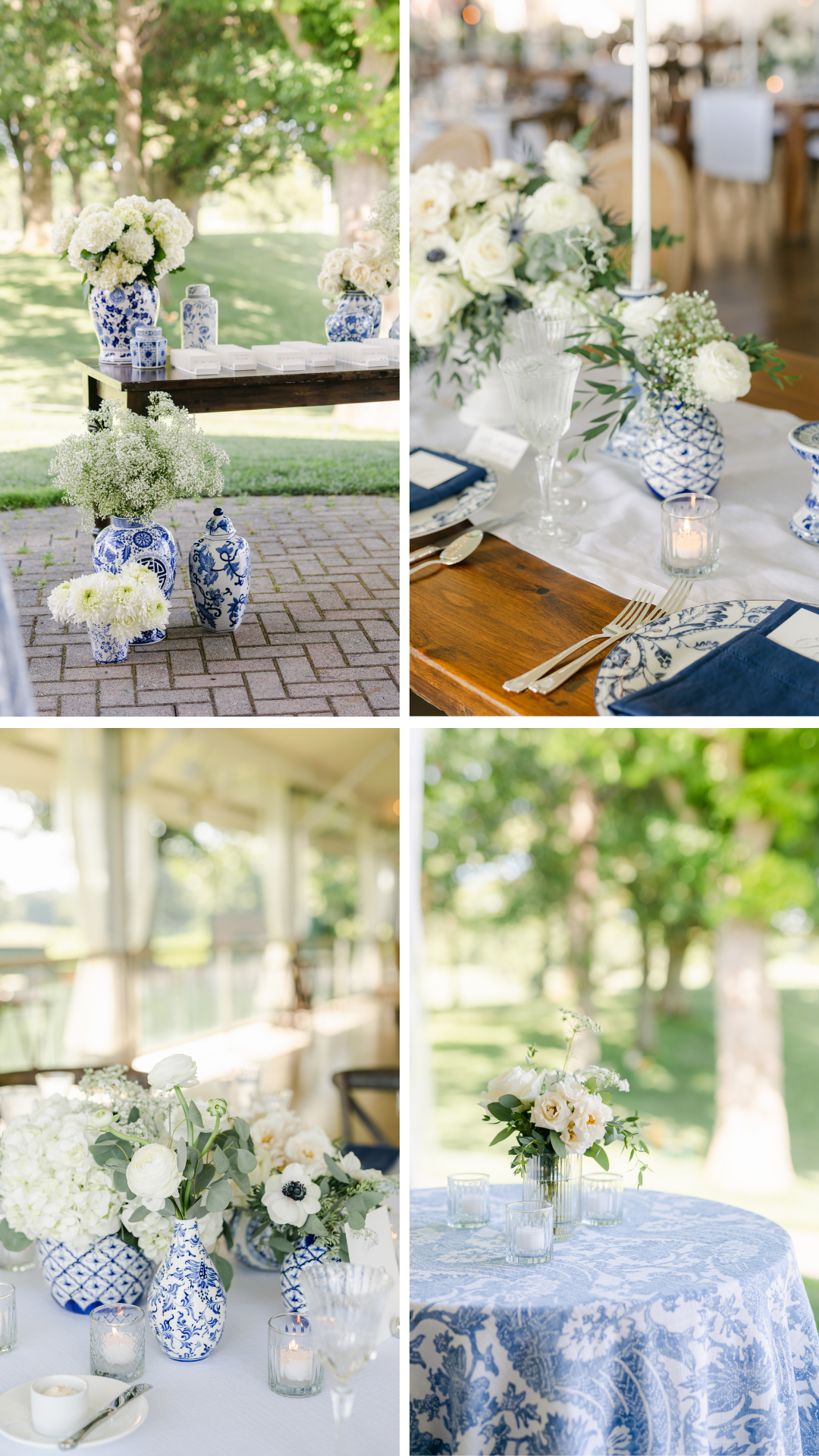 Blue and White Ginger Jar Oak Hill Country Club Wedding - Verve Event Co.