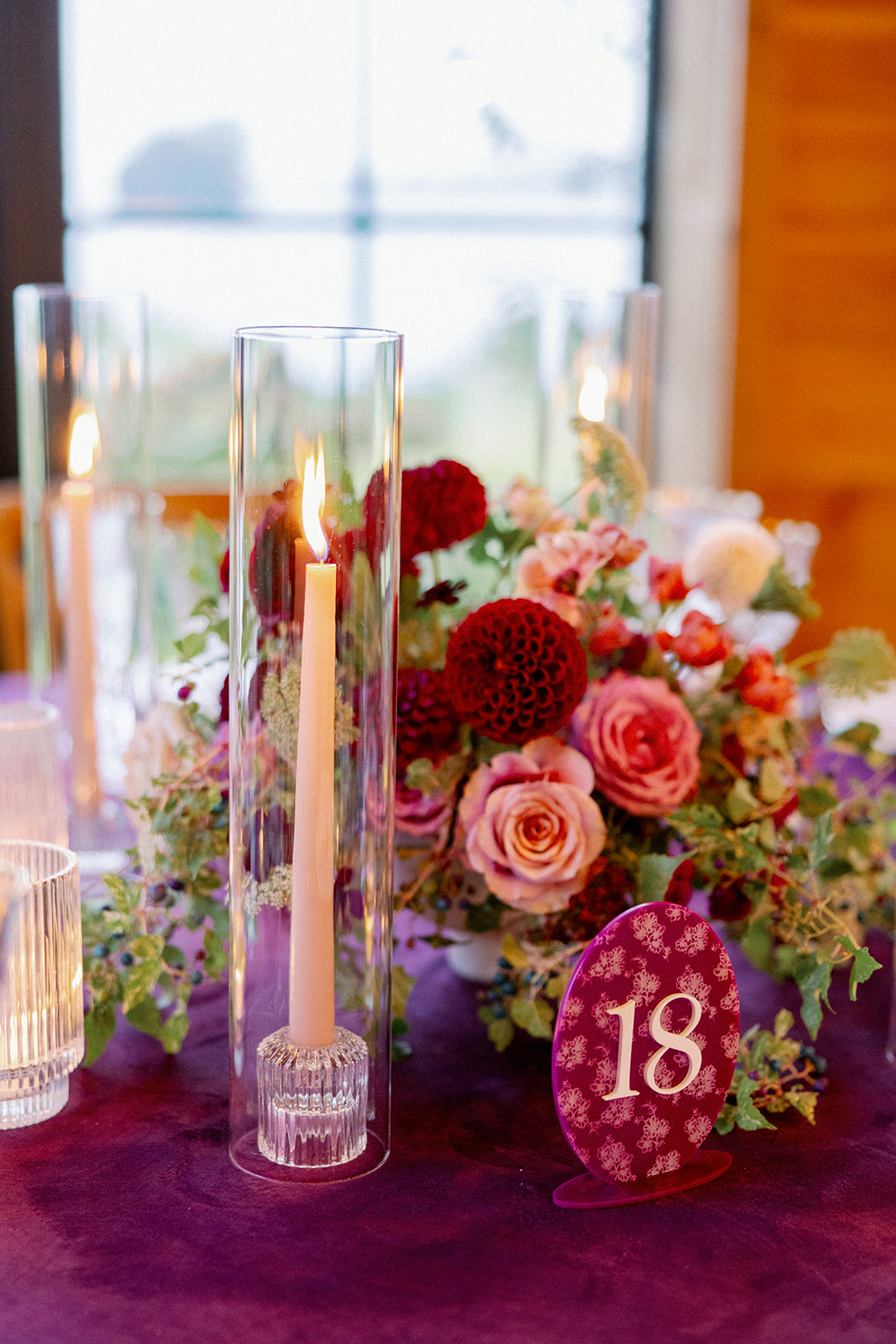 table decor and candle details 