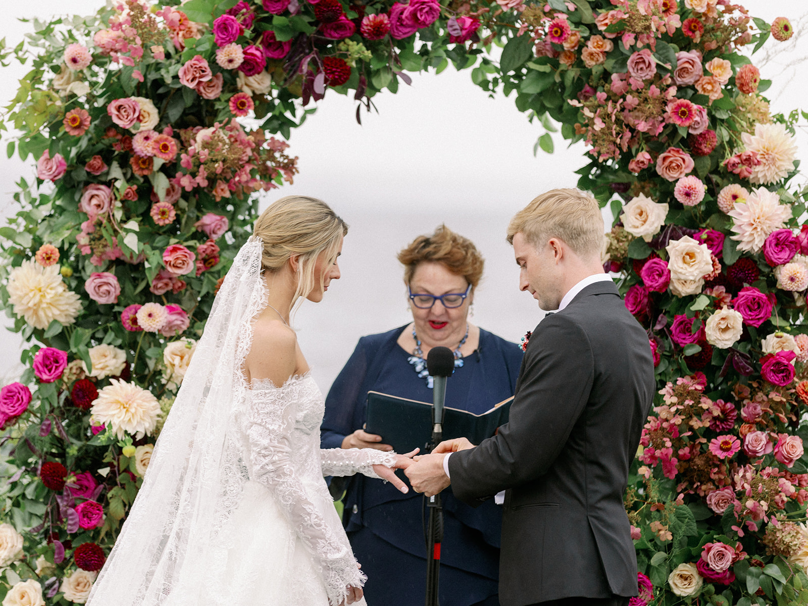 ring exchange at the lake house wedding 