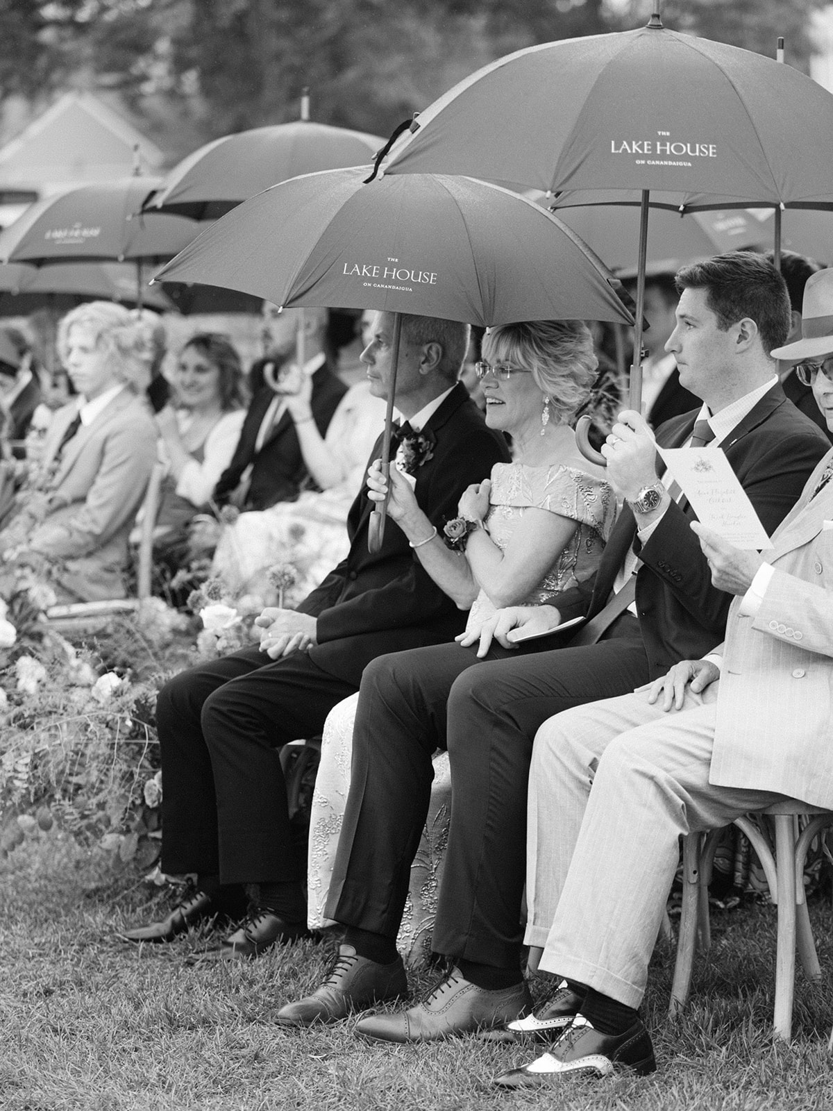 family and friends at wedding ceremony 