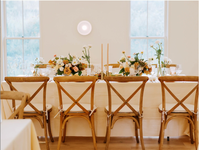 The Tall Barn decorated for a Troutbeck wedding. 