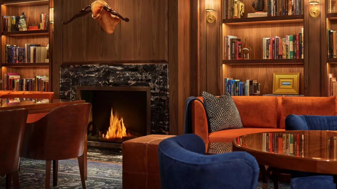 The Library of The Newbury Boston, one of the city's best hotel wedding venues. 