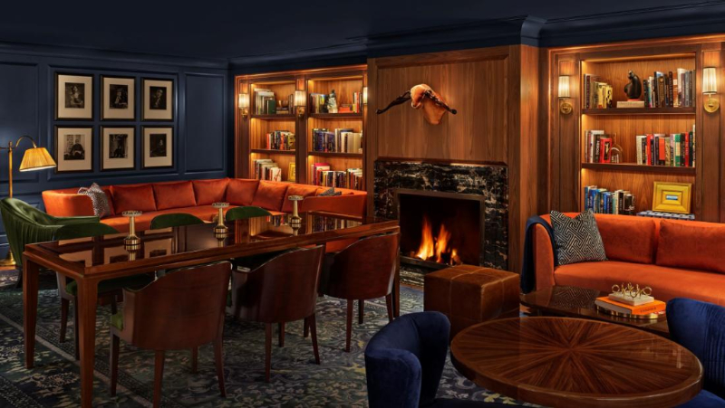 The Library of The Newbury Boston, one of the city's best hotel wedding venues. 