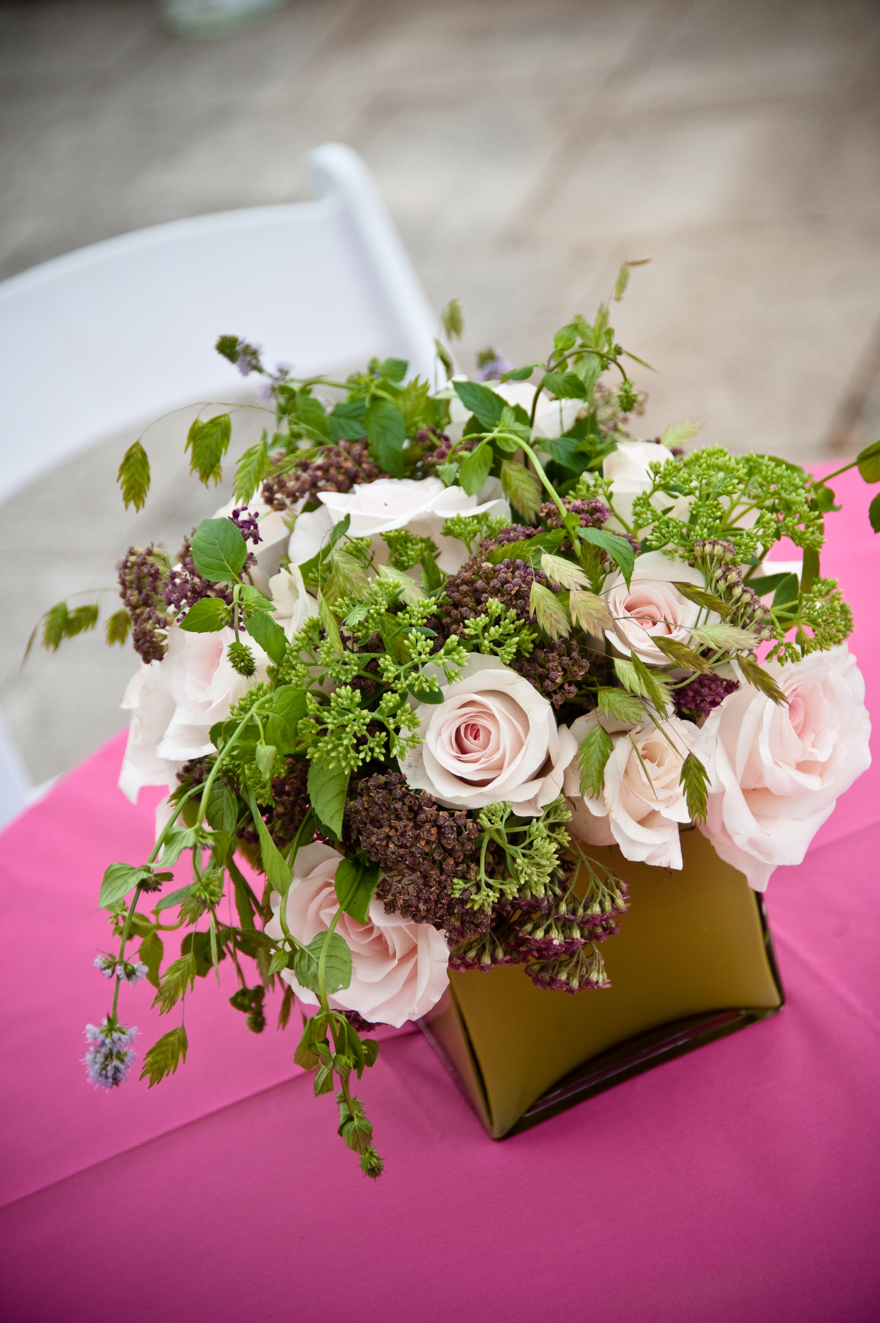 Pink Rose Garden Centerpiece