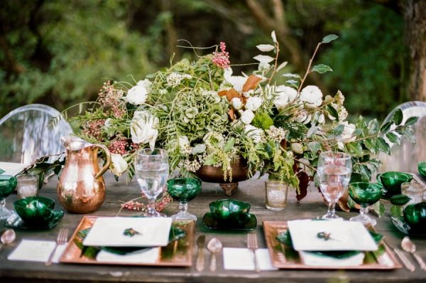 Emerald Copper Wedding Table | Verve Event Co.