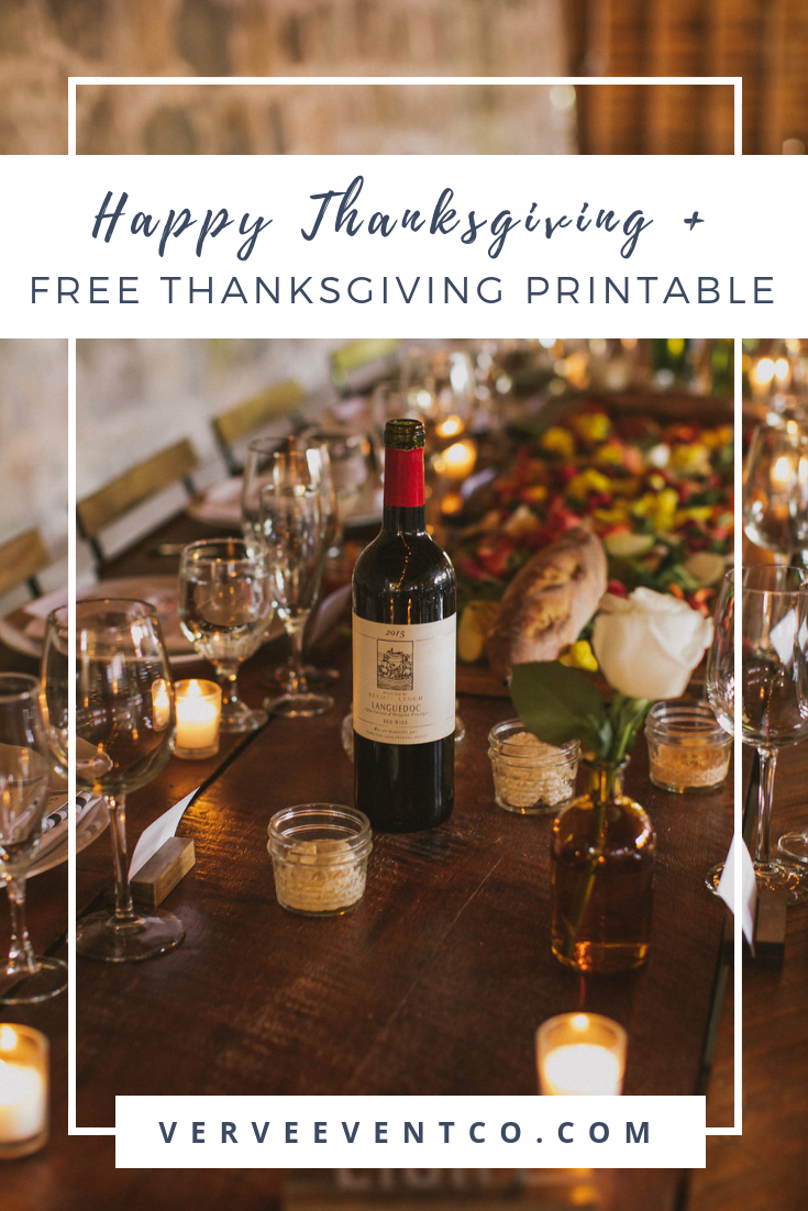 FREE DIY Thanksgiving Printable | Verve Event Co. | Blessed Banner Thankful Banner Give Thanks Banner
