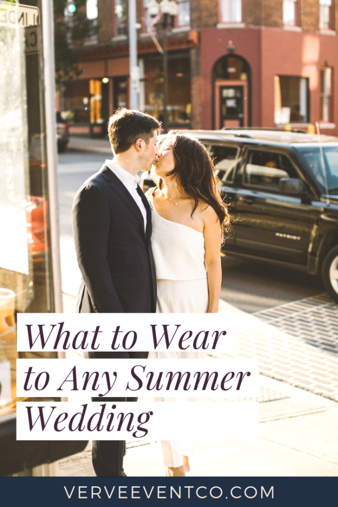Unsure what to write on your wedding invitation? Tired of decoding wedding dress codes? Use this guide so you and your guests know exactly what to wear to look their very best.  | Verve Event Co. | #weddingdresscodes #weddingfashion #weddingstyle #blacktiewedding