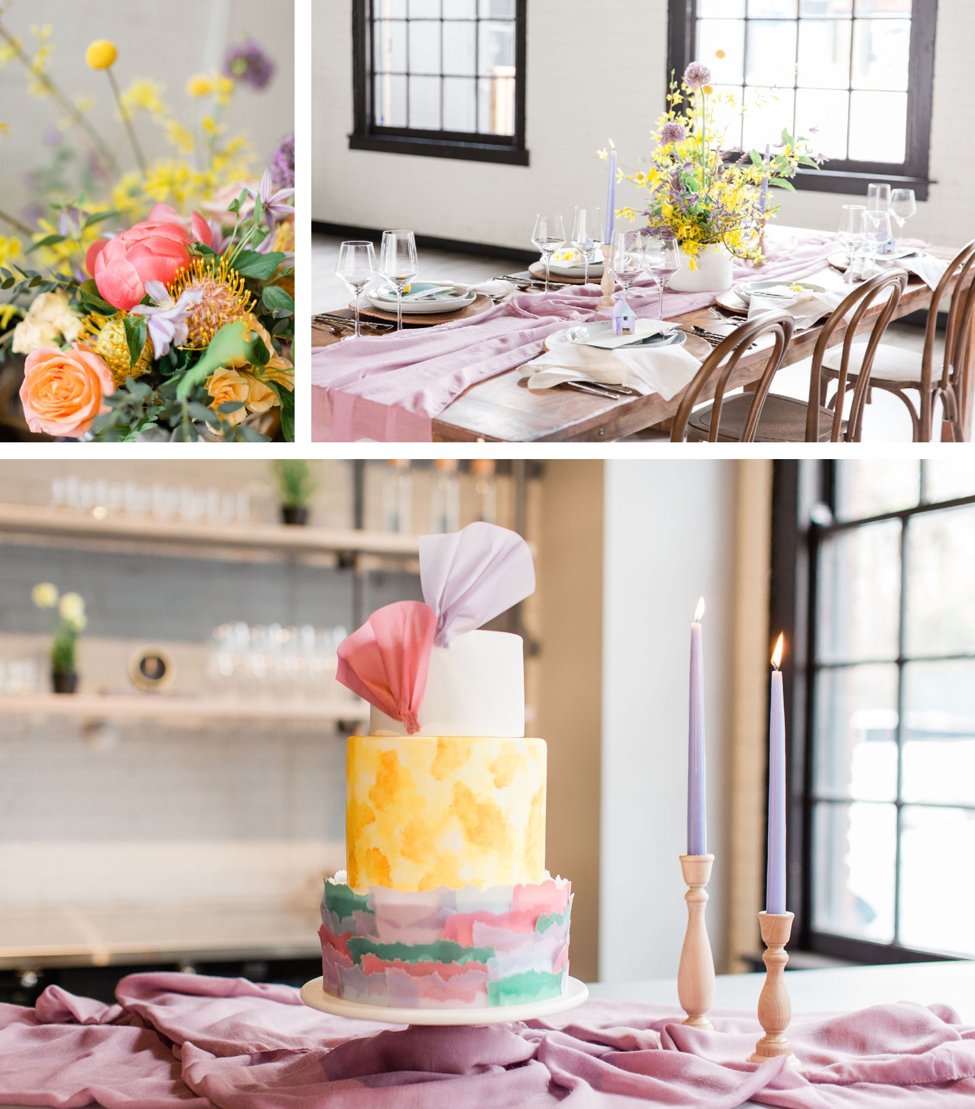 Wolf Kahn Inspired wedding at Kin Event Space in Rochester- Photography by Laura Rose Photography | Verve Event Co.