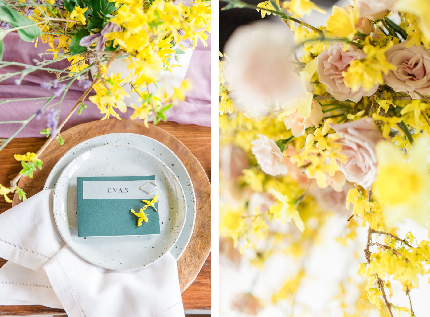 Yellow and lavender wedding flowers by Pistil and Pollen - Photography by Laura Rose Photography | Verve Event Co.
