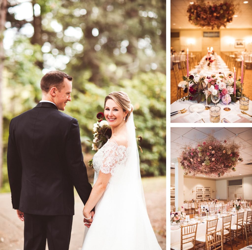 Amanda & Tim’s Burgundy, Blush, and Dusty Blue Fall Wedding at the Country Club of Rochester by Verve Event Co.