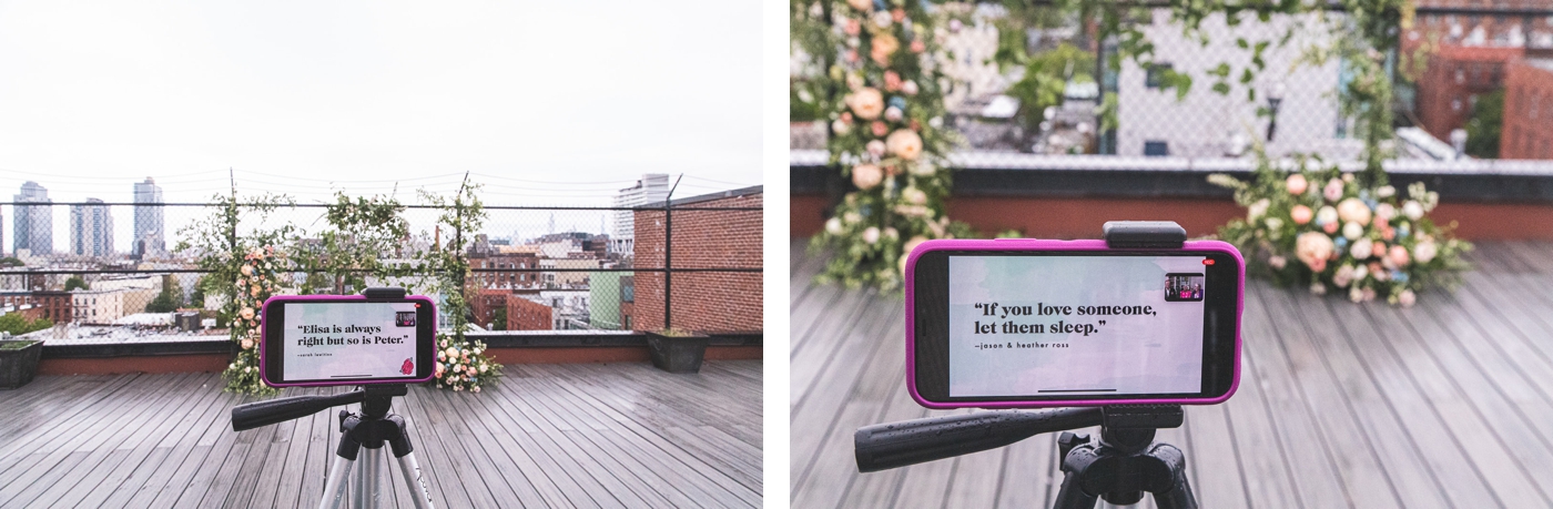 Elisa and Peter’s rooftop Virtual Wedding in Brooklyn, New York 