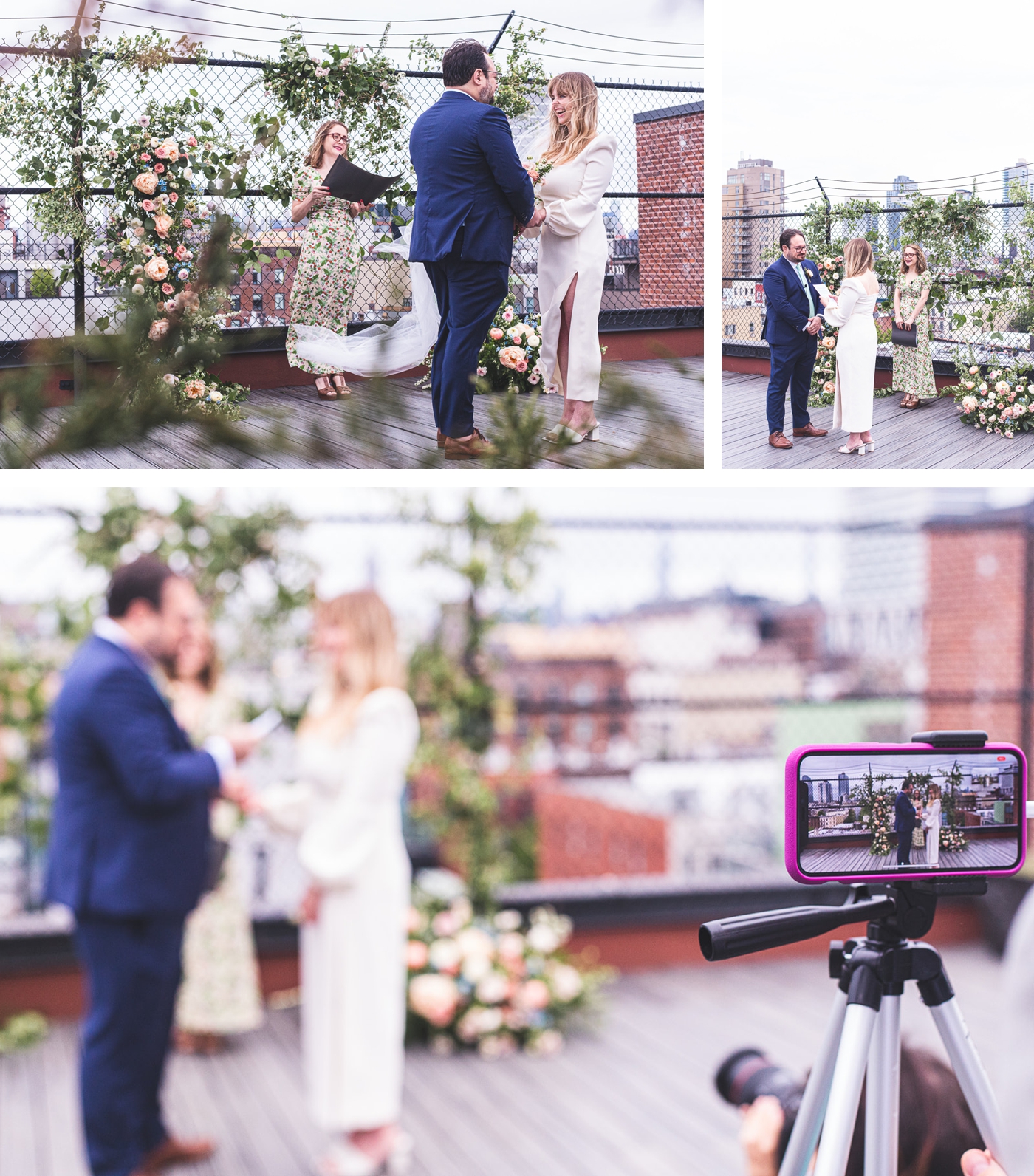Elisa and Peter’s rooftop Virtual Wedding in Brooklyn, New York 