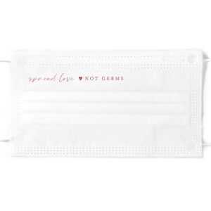 Spread Love Not Germs Disposable Wedding Favor Face Mask
