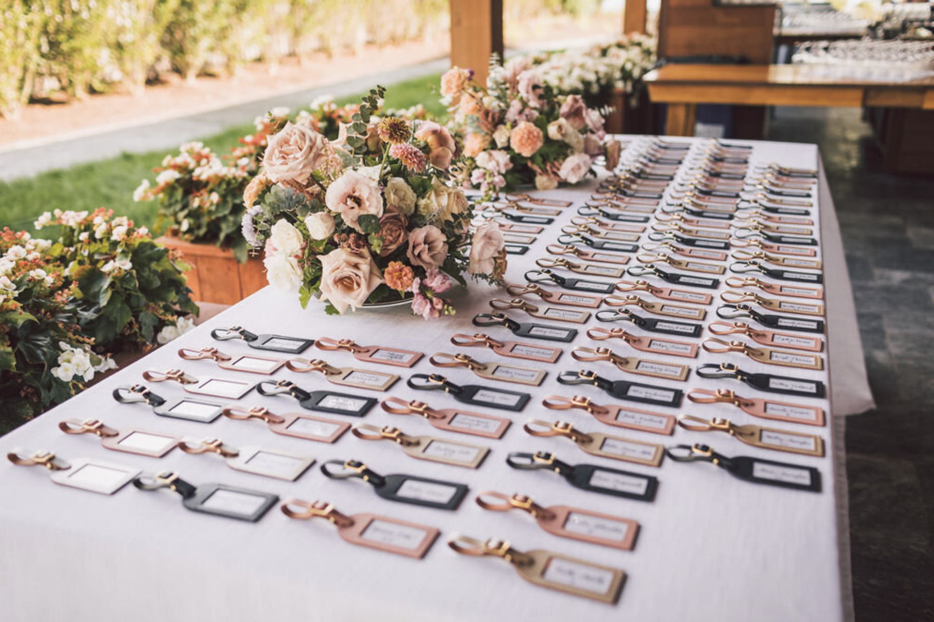 escort cards as luggage tags
