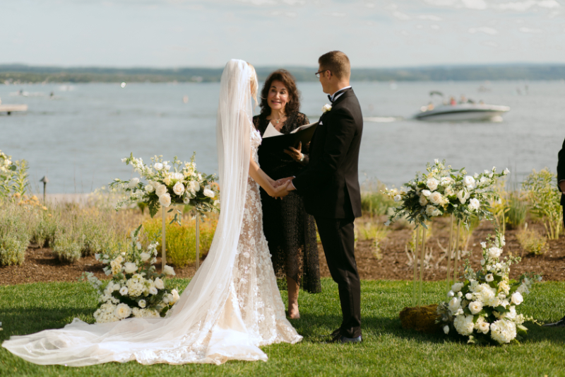 wedding ceremony at The Lake House on Canandaigua