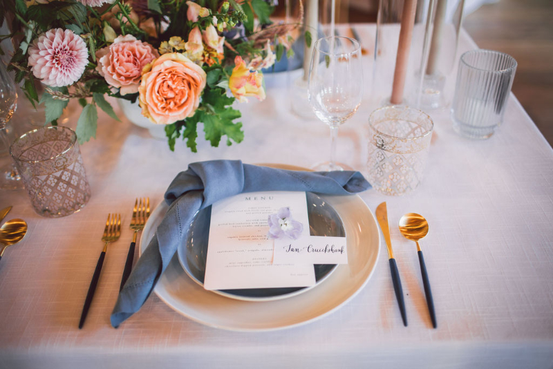 tablescape with nice menu card