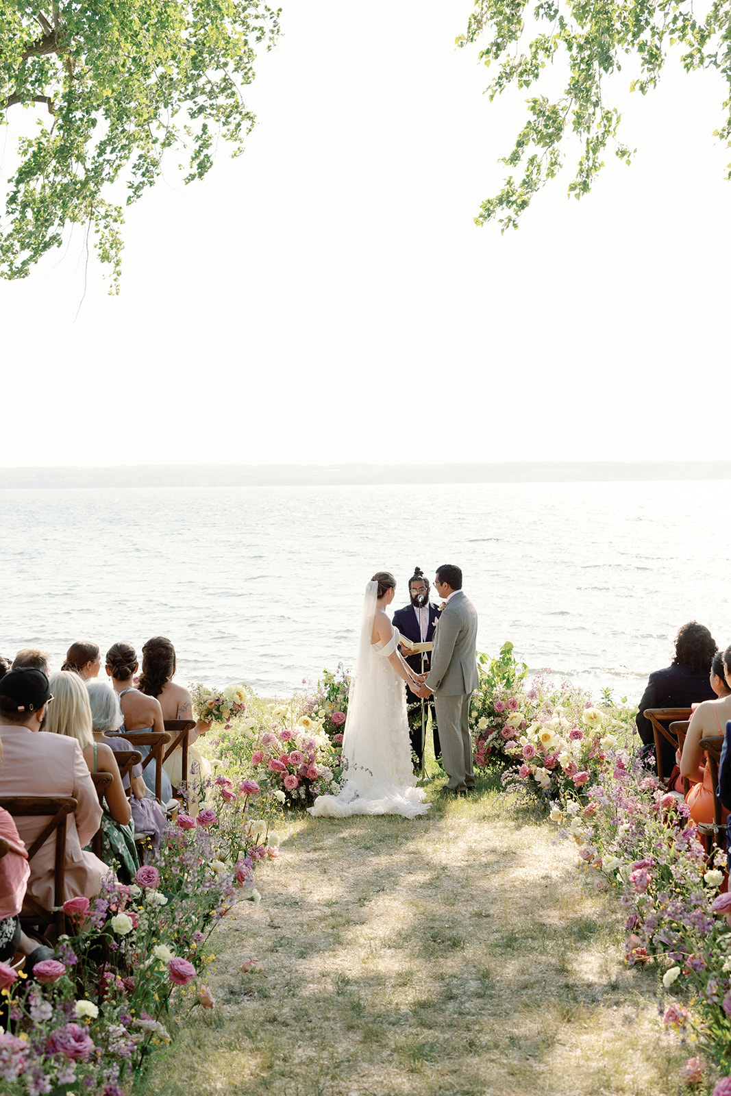 inns of aurora lakeside wedding ceremony