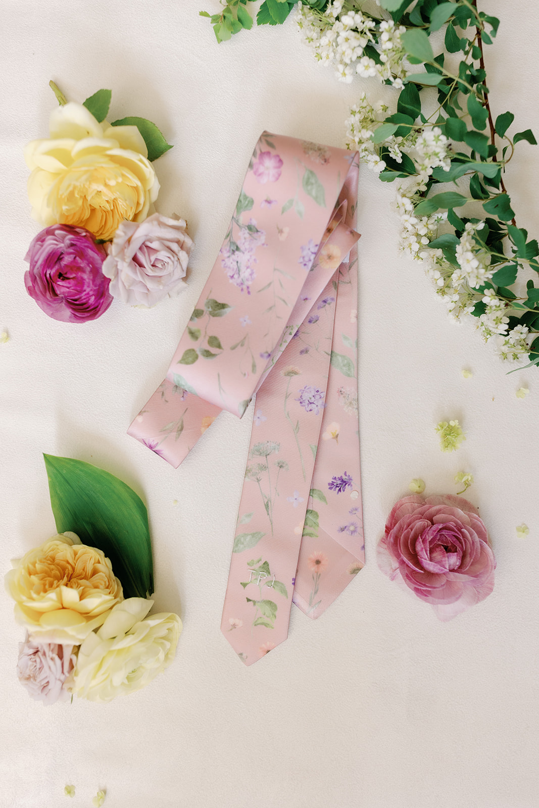 groom personalized floral tie