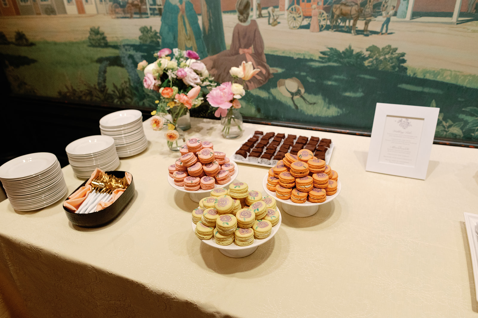 dessert table at inns of aurora wedding