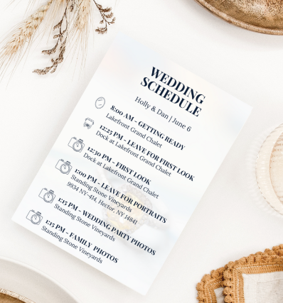 The Best Wedding Planning Templates: Wedding Pocket Schedule