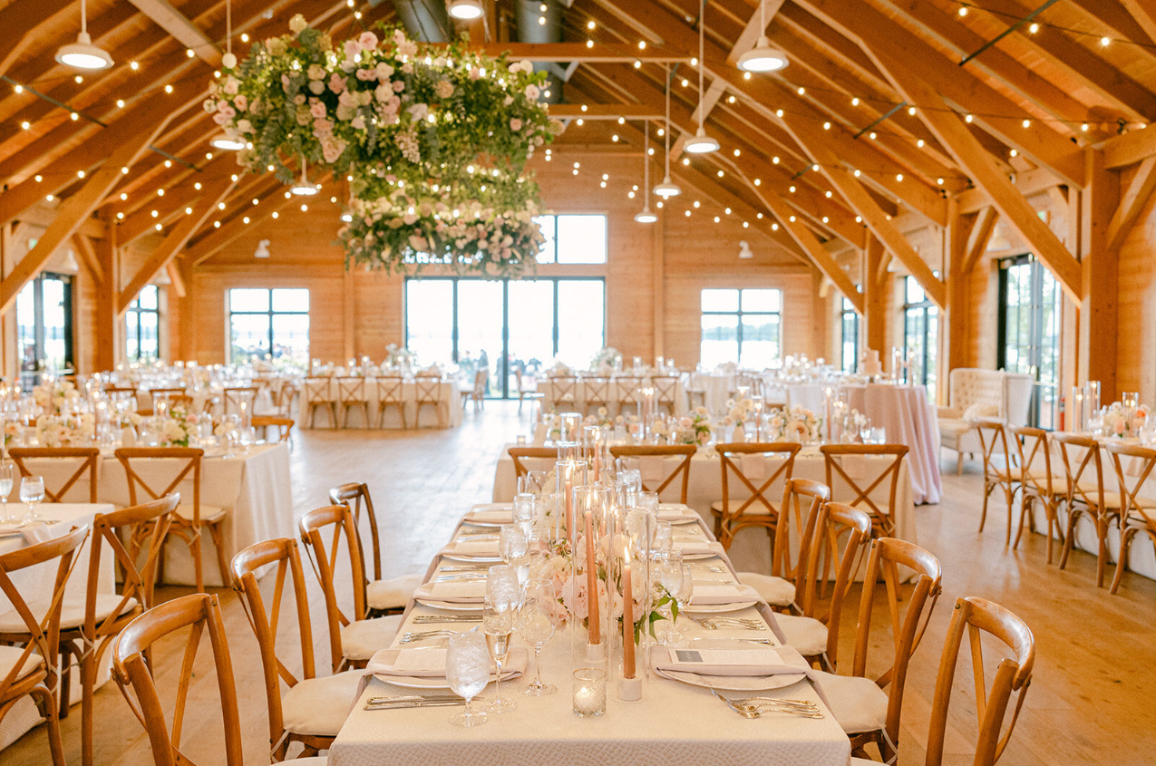 reception for labor day weekend wedding at The Lake House on Canandaigua