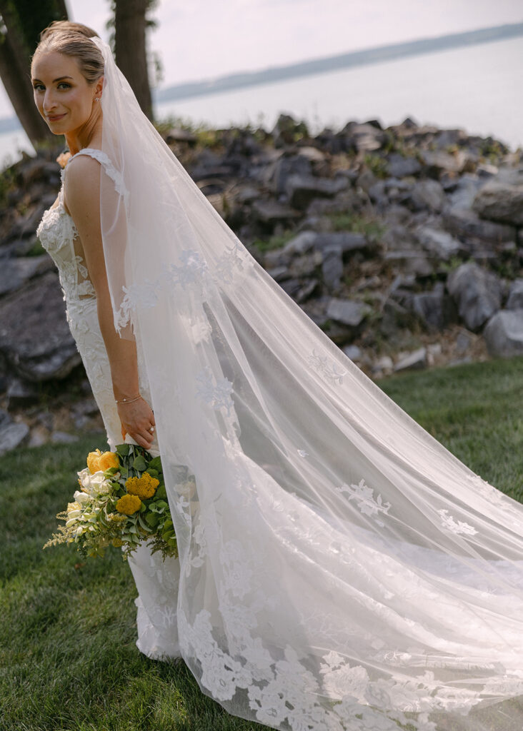 bridal viel and gown 