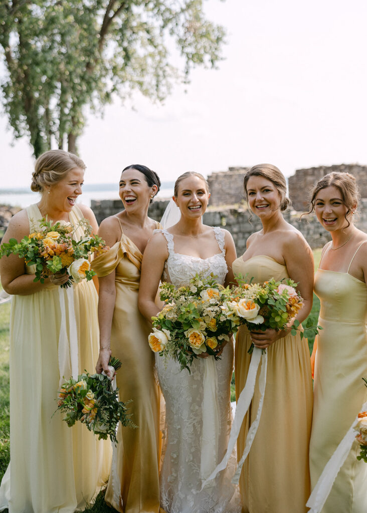 bridesmaids dresses and florals 