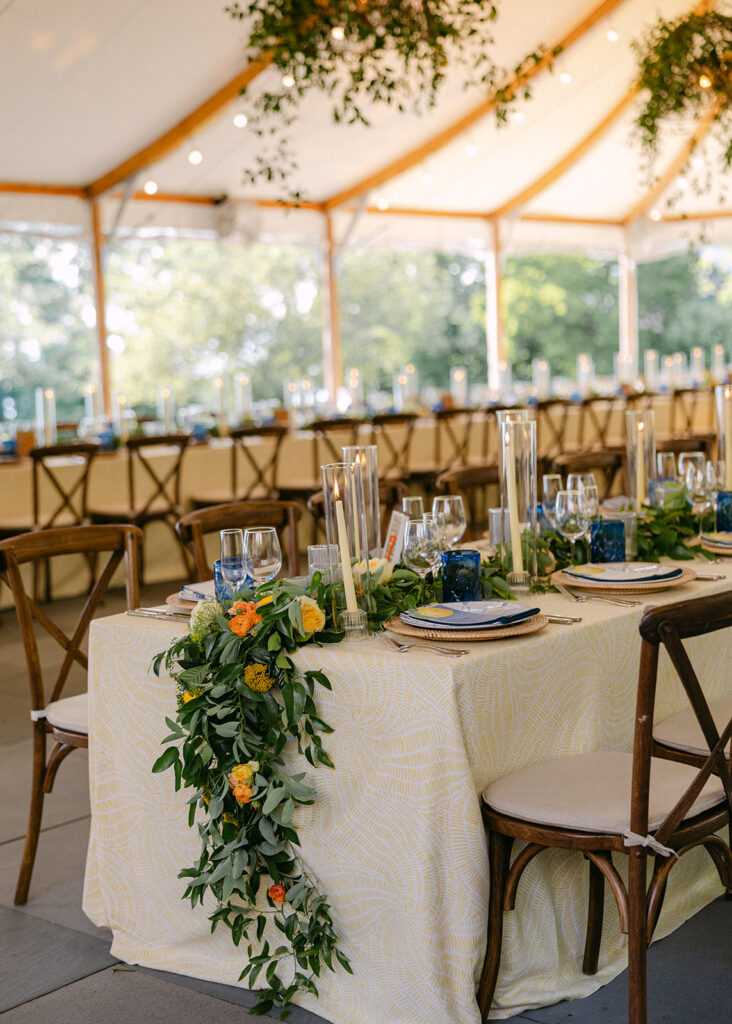 tablescape at lake house wedding New York