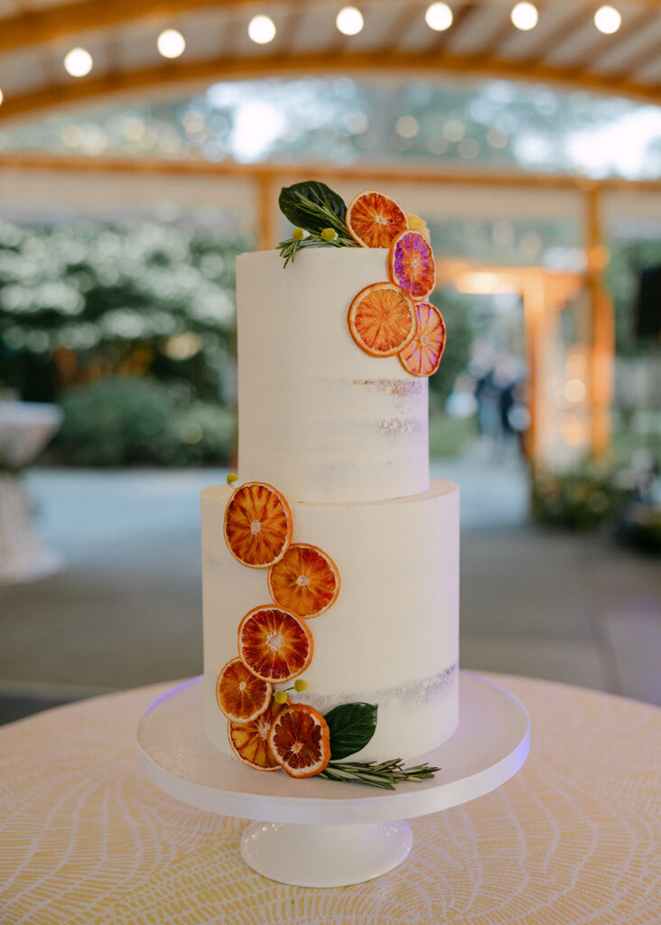 cake at lake side wedding