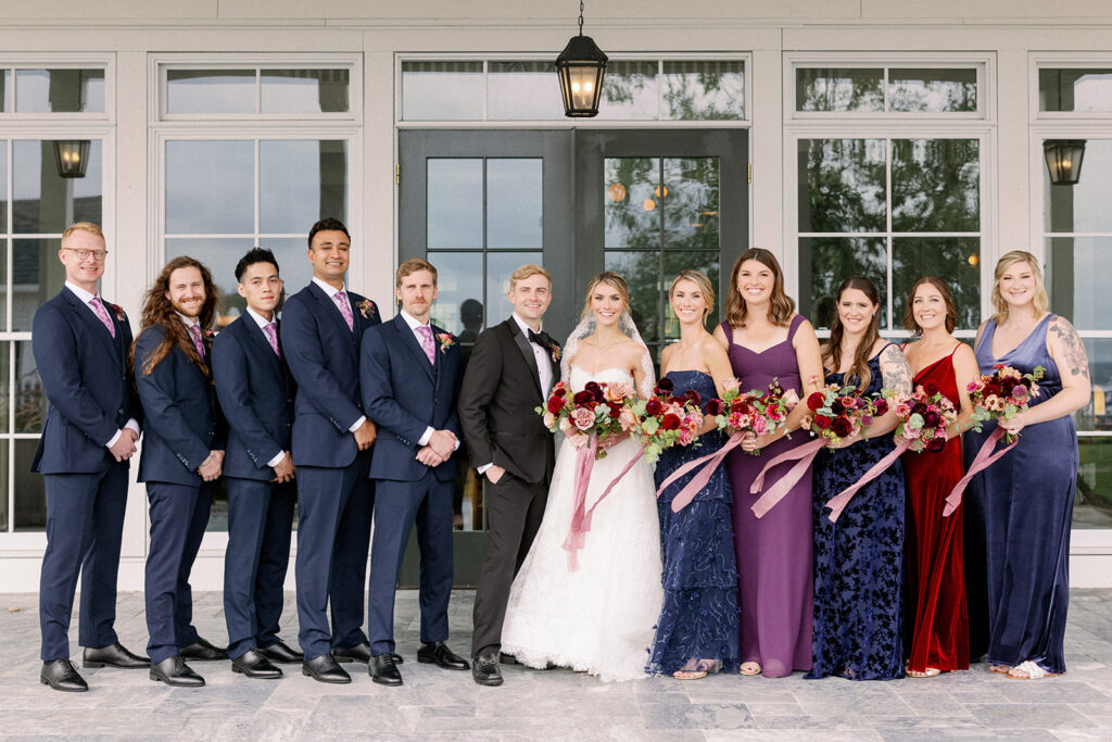 bridal party photos at the lake house wedding