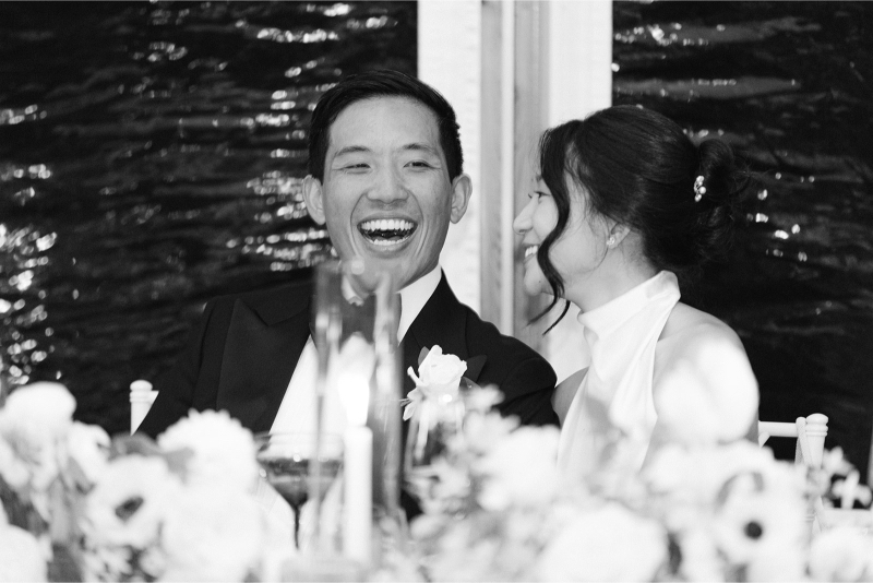 laughing bride and groom at New York wedding