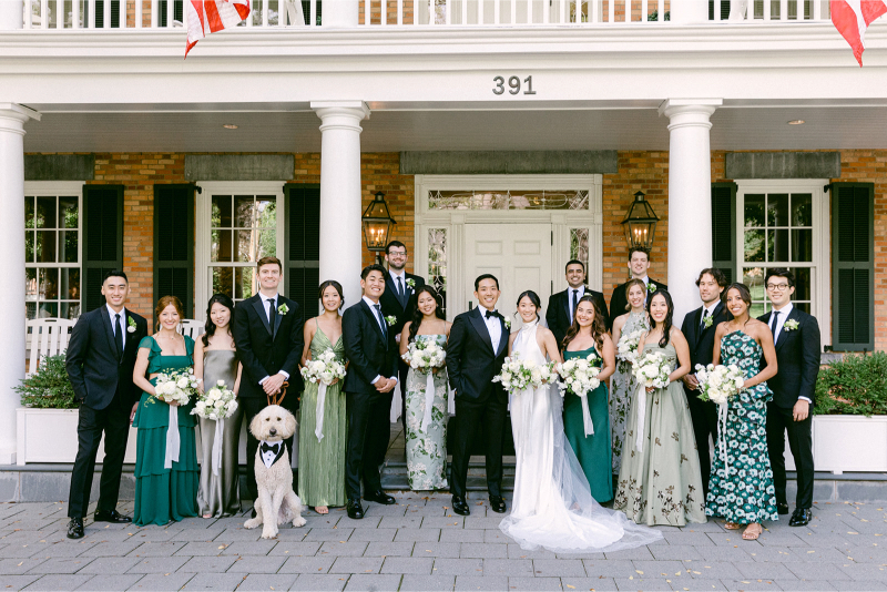 wedding party portraits inns of aurora wedding