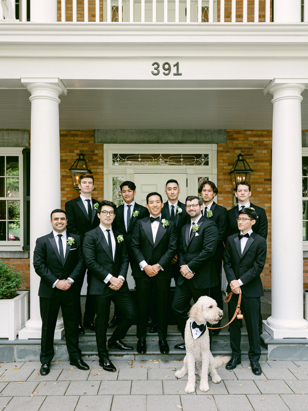 groom with groomsman at New York wedding