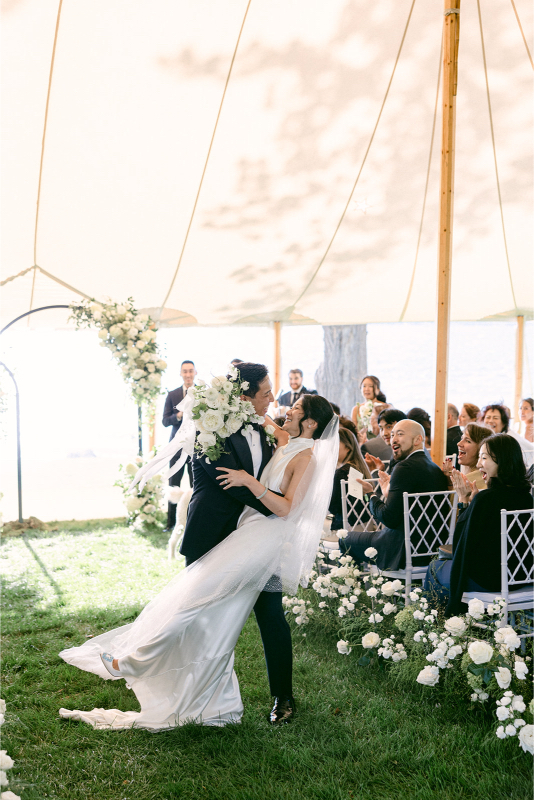 inns of aurora wedding under a tent