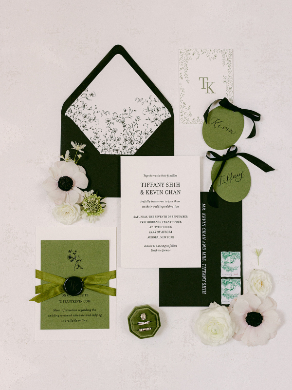 flat lay invitations