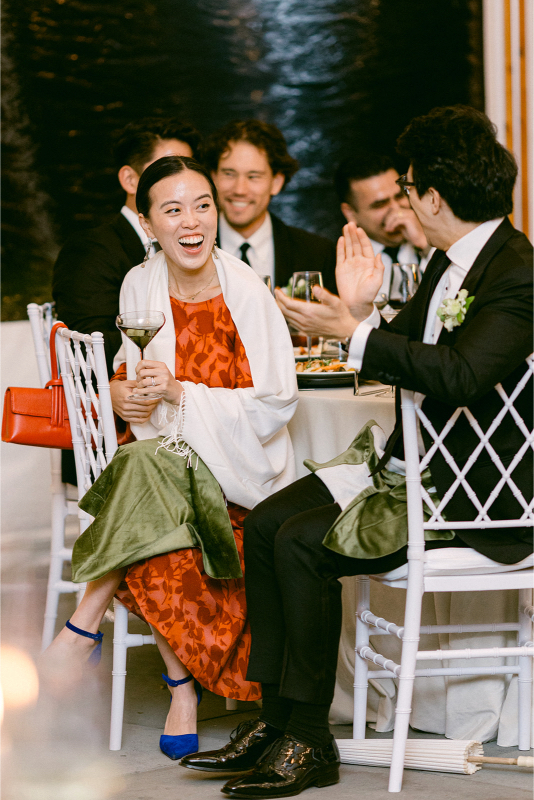 laughing guests at wedding in New York