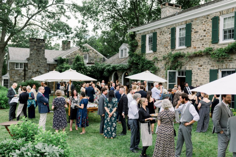 Glynwood farm wedding on the lawn. 