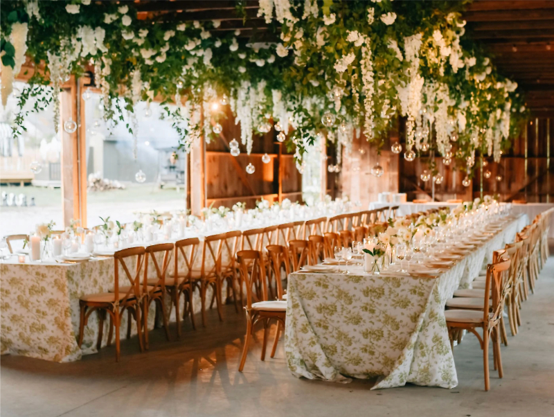 The Polebarn decorated for a Troutbeck wedding. 