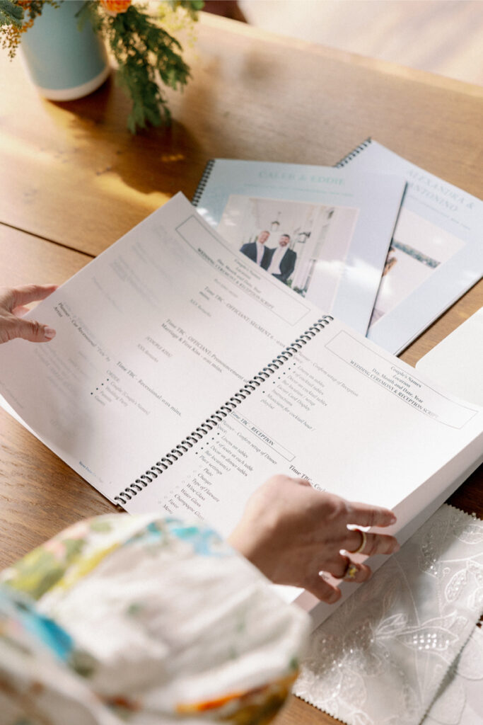 Verve Event Co wedding binder