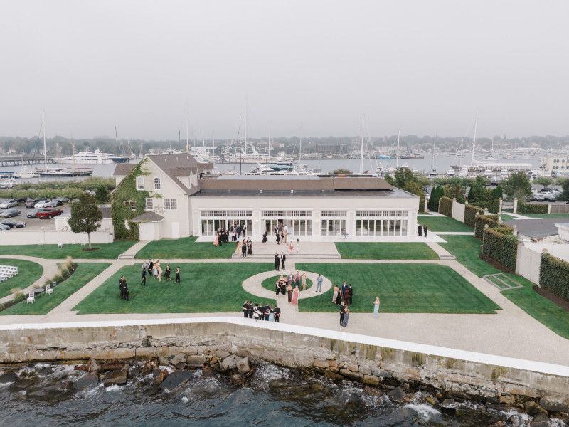 Outside view of Water Salon lawn at Belle Mer: A Longwood Venue.