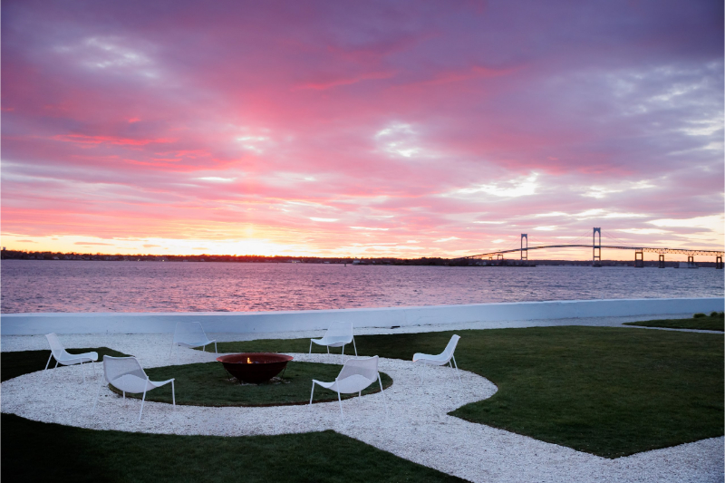 View of Newport bridge from Belle Mer lawn.