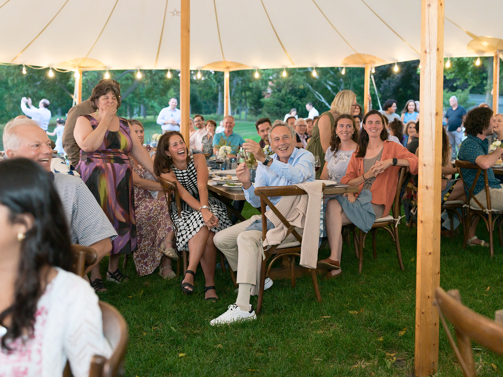 Guests enjoying the wedding welcome party at Inns of Aurora.