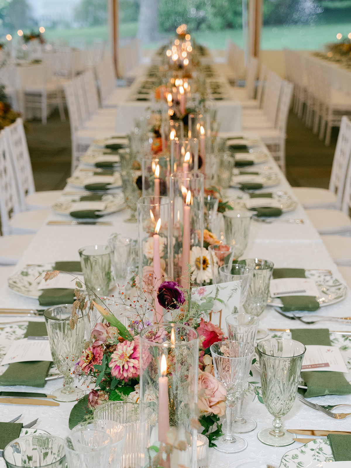 Fall wedding design for reception at Inns of Aurora.