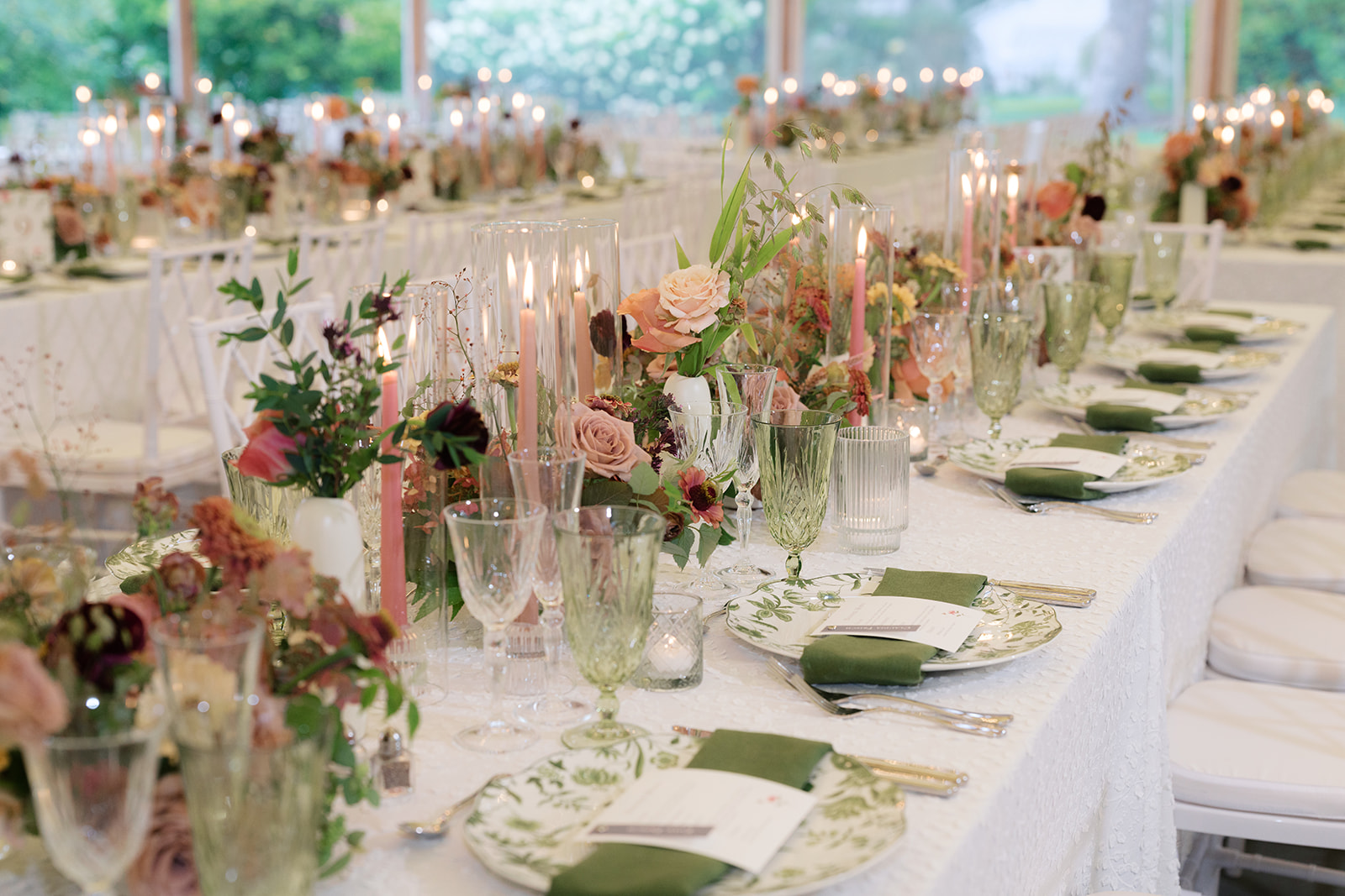 Fall wedding design for reception at Inns of Aurora.