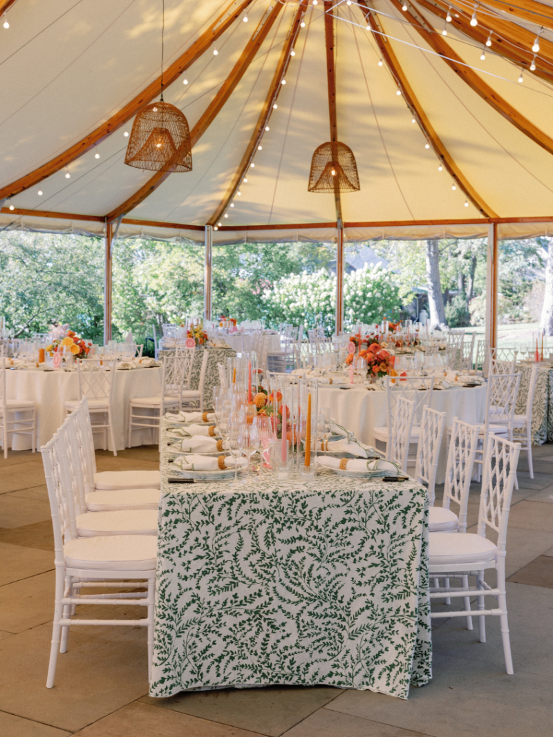 Reception tablescape decorated for an Inns of Aurora wedding.