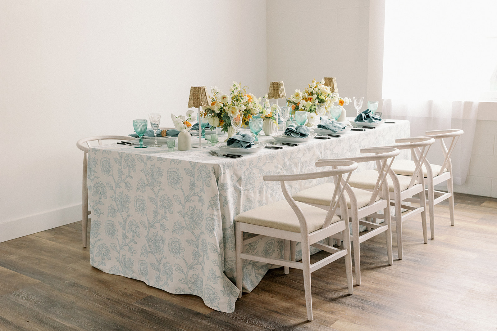 Decorated wedding tablescape for a styled shoot wedding planner rebrand.