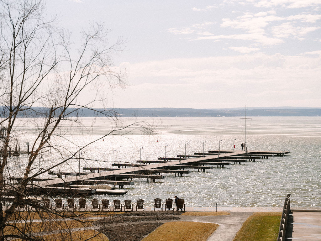 View of ocean from inside wedding venue.