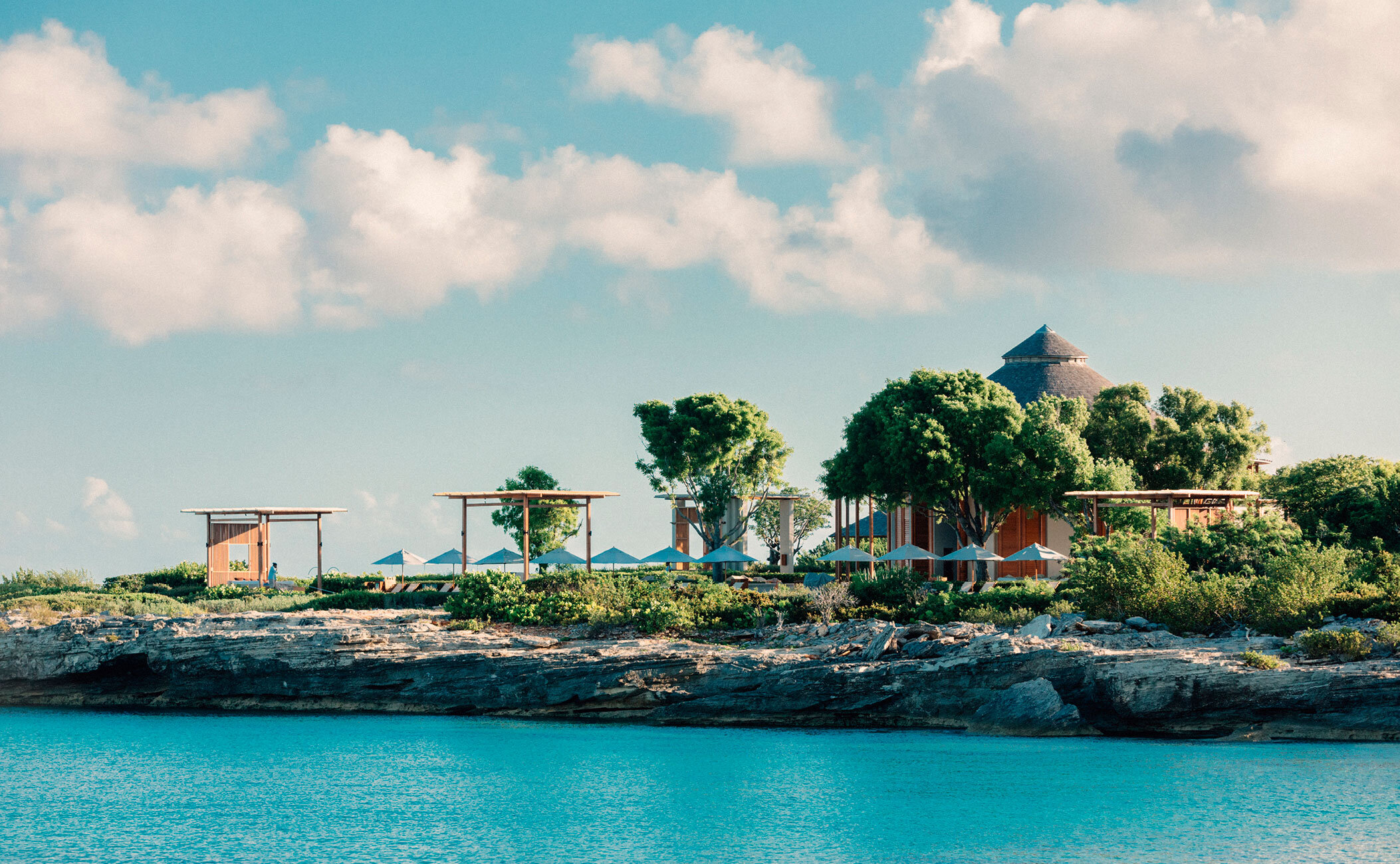Ocean view of Amanyara, an all-inclusive destination wedding venue in the Carribean.