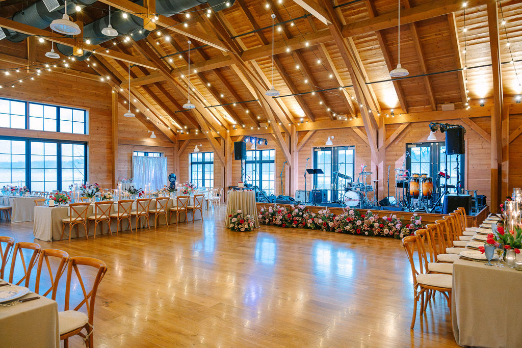 The Lake House on Canandaigua reception space decorated for a dutch-inspired spring wedding.